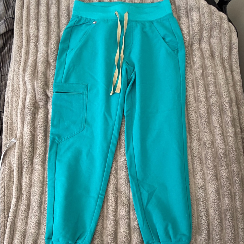 Teal zamora figs scrub pants